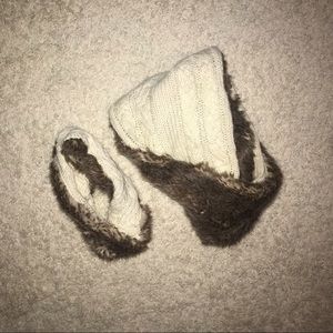 Aerie Half Knitted & Faux Fur; Scarf & Headband